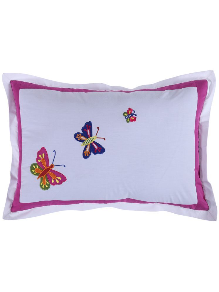     			HUGS N RUGS - Pack of 1 Cotton Embroidered Regular Pillow Cover ( 22.86 cm(9) x 17.78 cm(7) ) - Multi