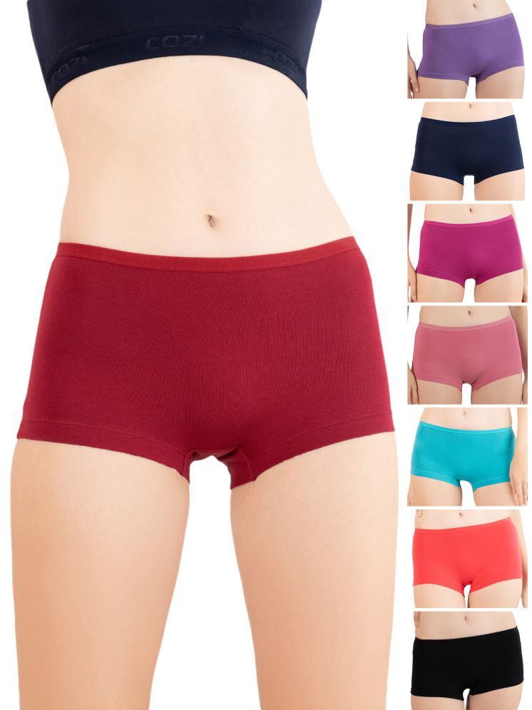     			Lux Cozi Pack of 8 Cotton Boy Shorts For Women ( Multi Color )