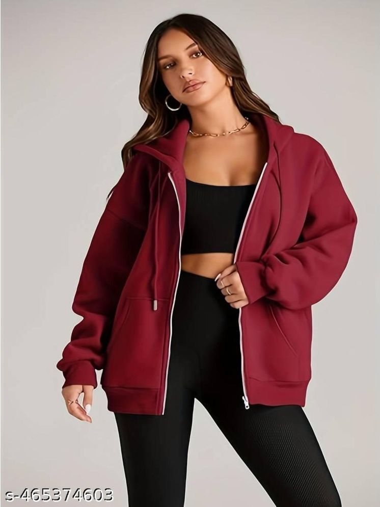     			REAL STYLE - Fleece Maroon Jackets