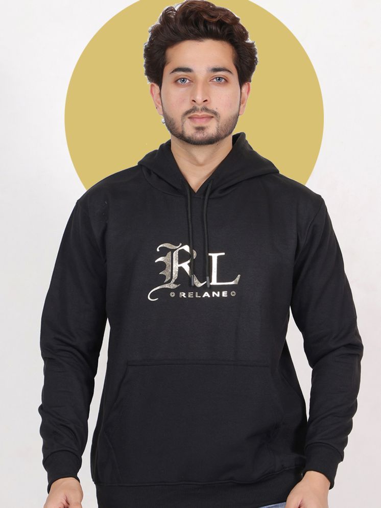     			RELANE Fleece Hooded Men's Sweatshirt - Black ( Pack of 1 )