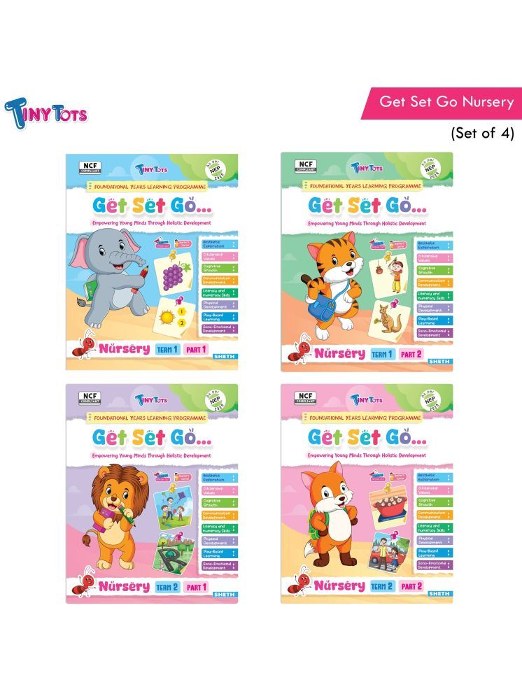     			Tiny Tots Get Set Go Preschool Learning Nursery Books Set of 4 For Children, Aligned with NEP 2020 and NCF Standards, Term wise Education Books| Ages 3-4 Years