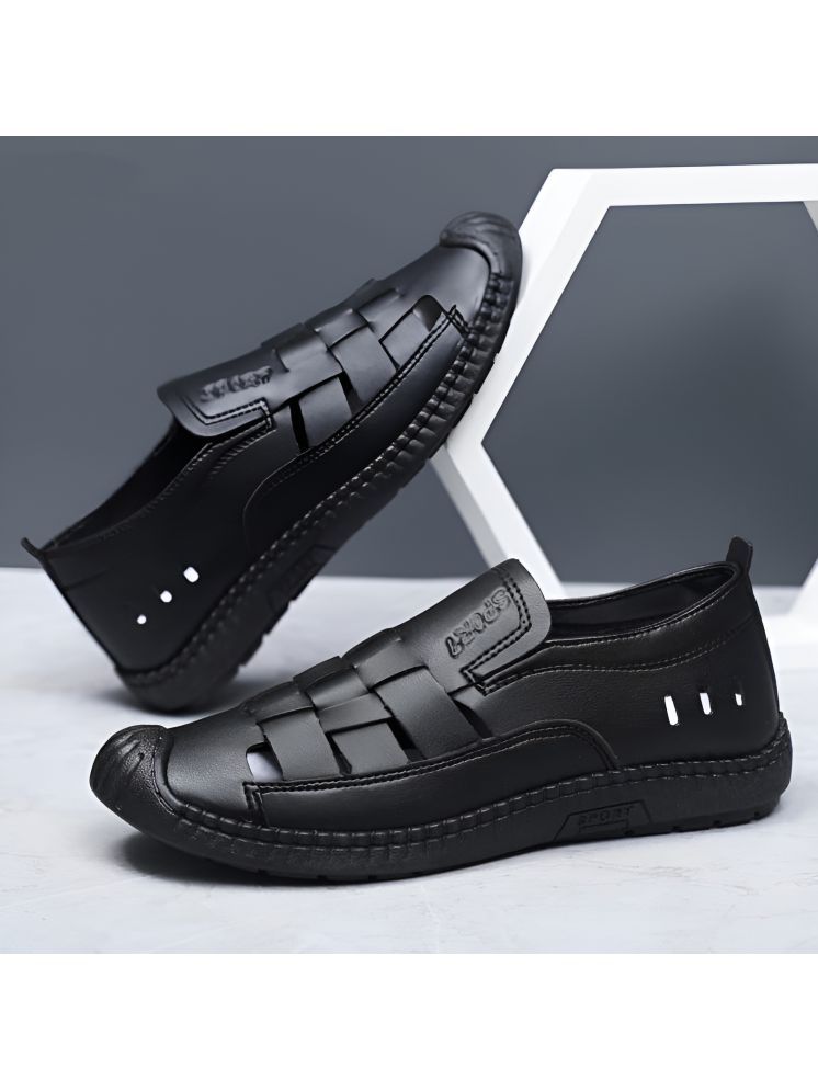     			Asteroid - Black Men's Sandals