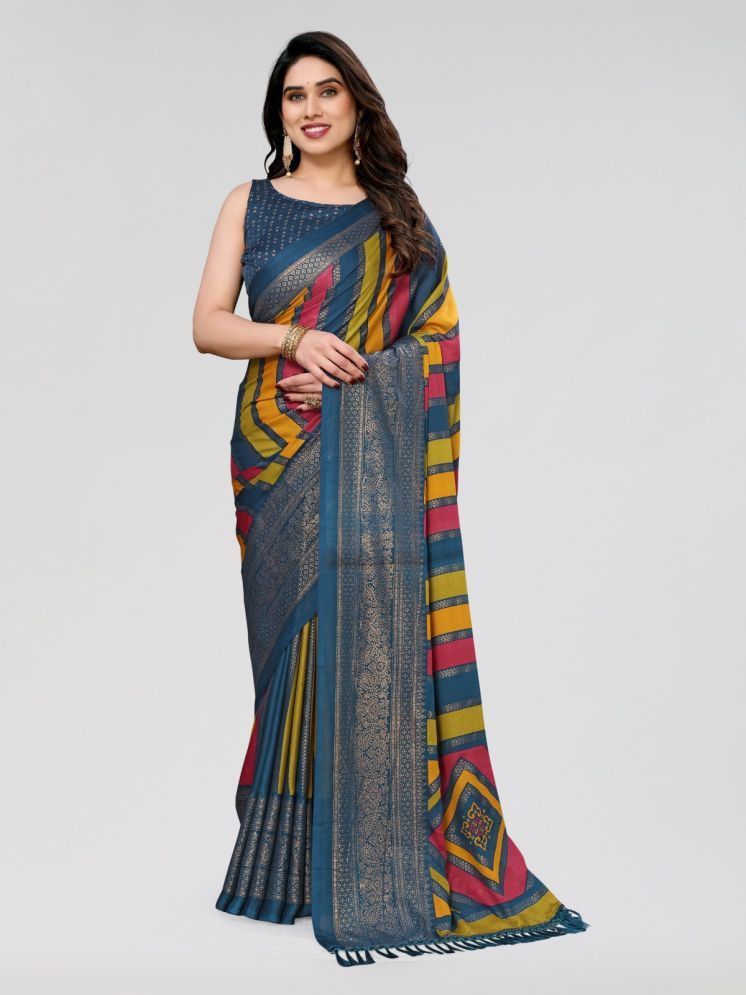     			BLEESBURY Pack of 1 Chiffon Printed Saree With Blouse Piece ( Multicolor5 )