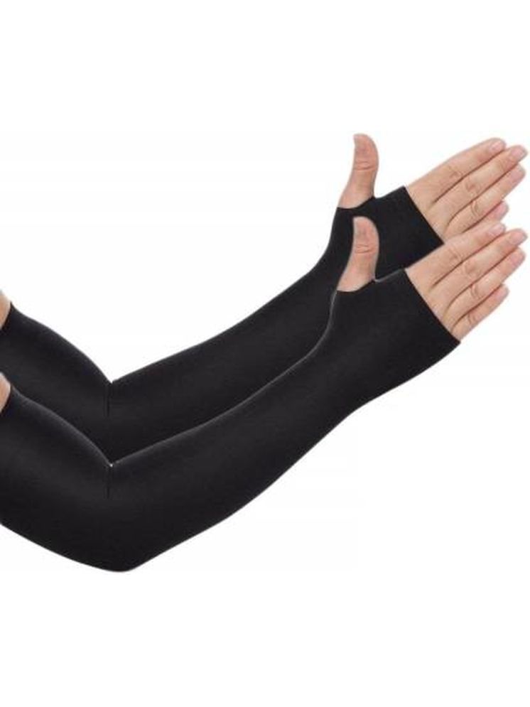     			Bentag Black Solid Riding Sleeves ( Single Set )