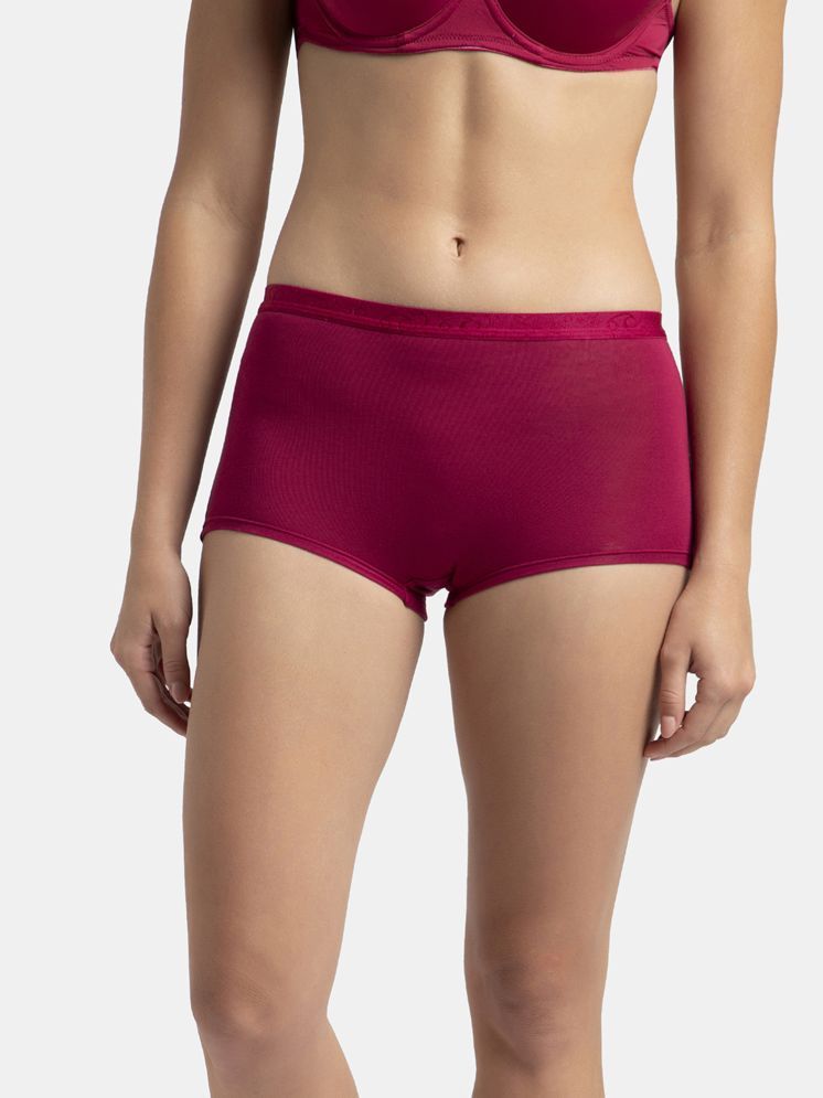     			Jockey 1810 Women Full Coverage Micro Modal Elastane Stretch Boy Shorts - Anemone