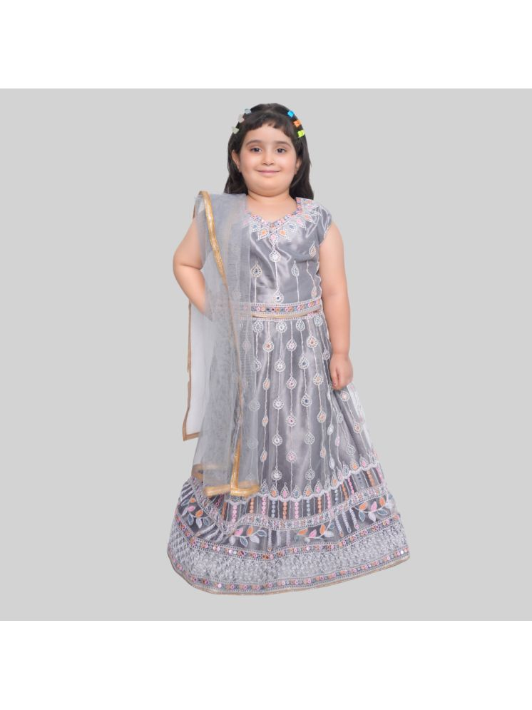     			Kidzee Kingdom Cotton Lehenga Choli Set For Girls ( Pack of 1 , Grey )