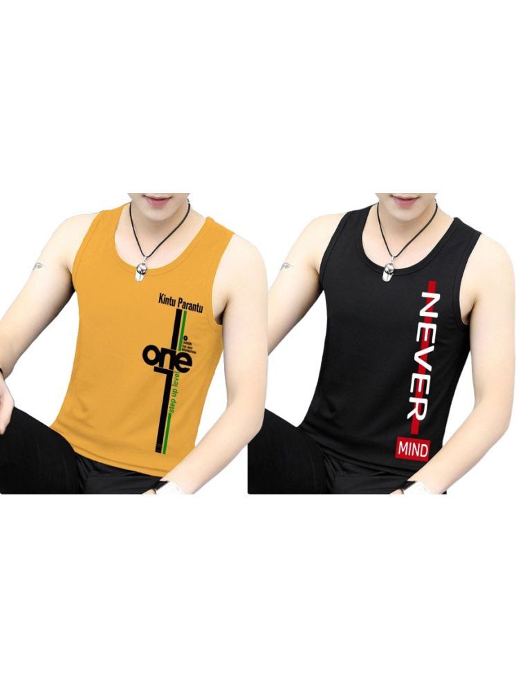     			Kintu Parantu Pack of 2 Polyester Gym Vest For Men ( Multicolor9 )