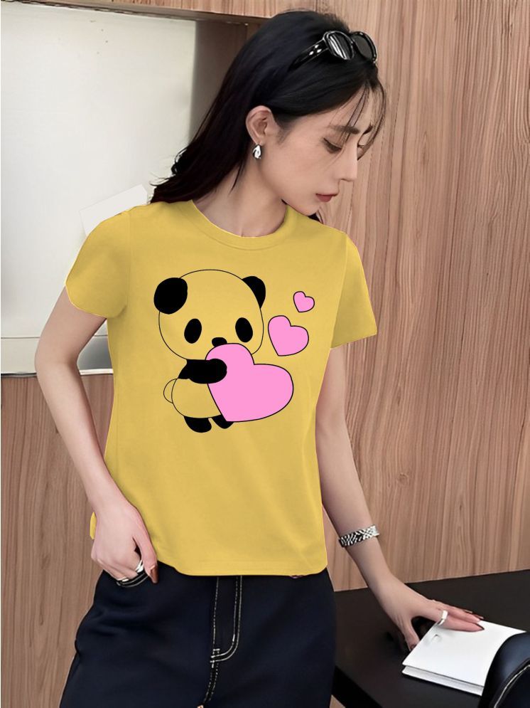     			Lecowar Mustard Polyester Tees - Single