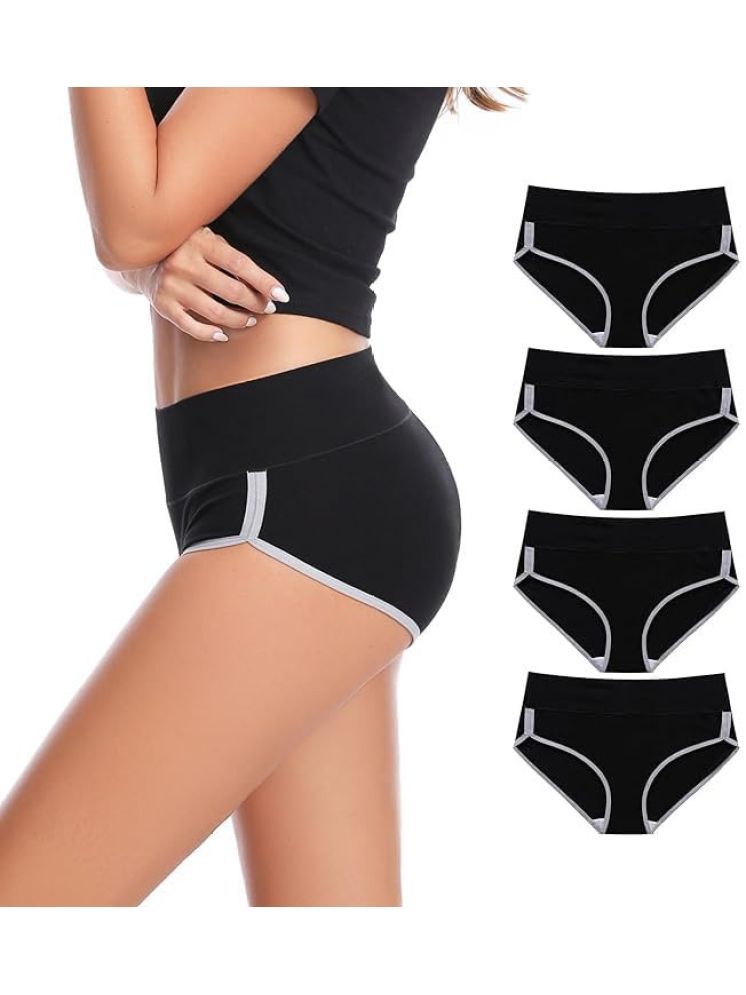     			Louis Craft Pack of 4 Cotton Briefs For Women ( Black )