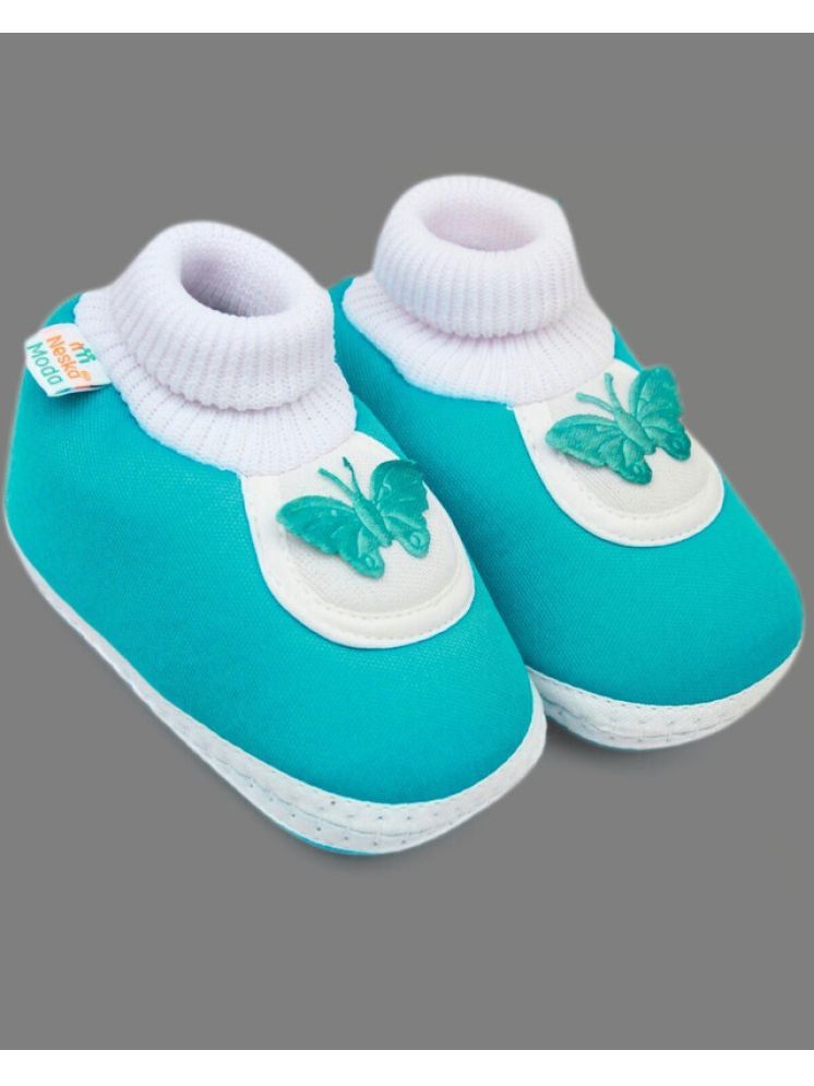     			Neska Moda - Light Blue Booties For Baby Boy & Baby Girl 6-12 Months ( Pack of 1 )