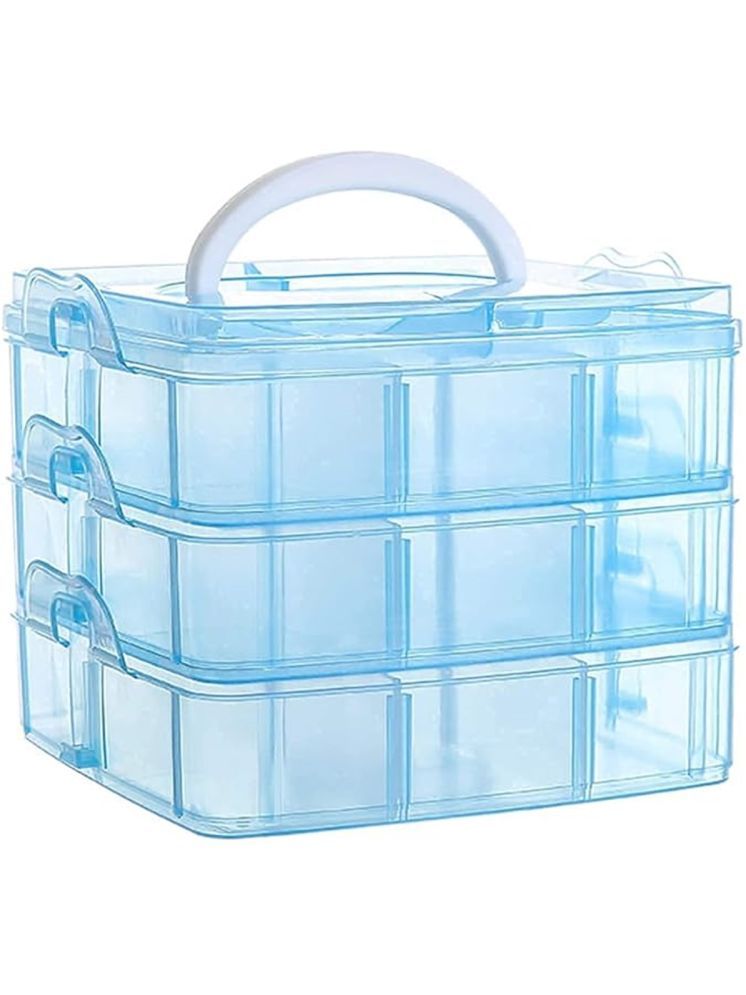     			Plastic 3 Layer 18 Grid Make Jewellery/Make Up/Cosmetic Storage Box