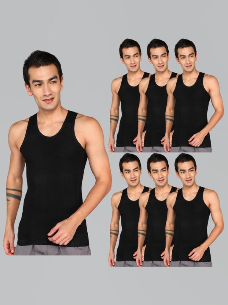     			Renox Pack of 5 Cotton Tank For Men ( Black )