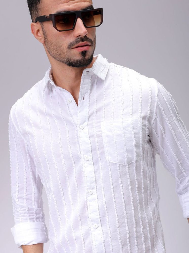     			The Indian Garage Co. Poly Cotton Slim Fit Solids Full Sleeves Men's Casual Shirt - White ( Pack of 1 )