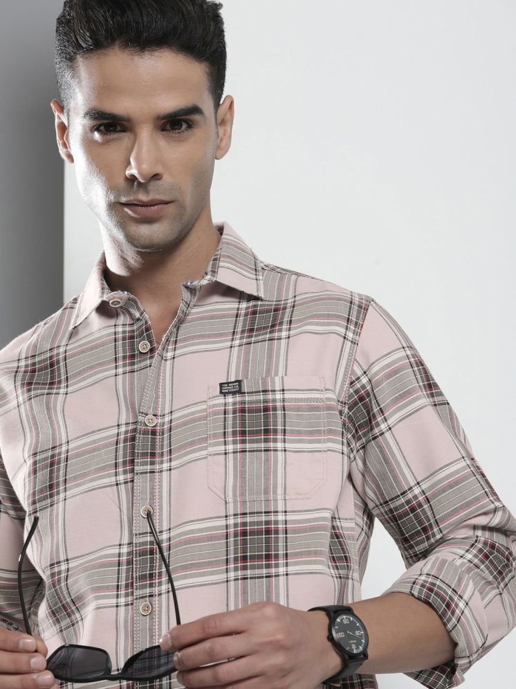     			The Indian Garage Co. Poly Cotton Regular Fit Checks Full Sleeves Men's Casual Shirt - Pink ( Pack of 1 )