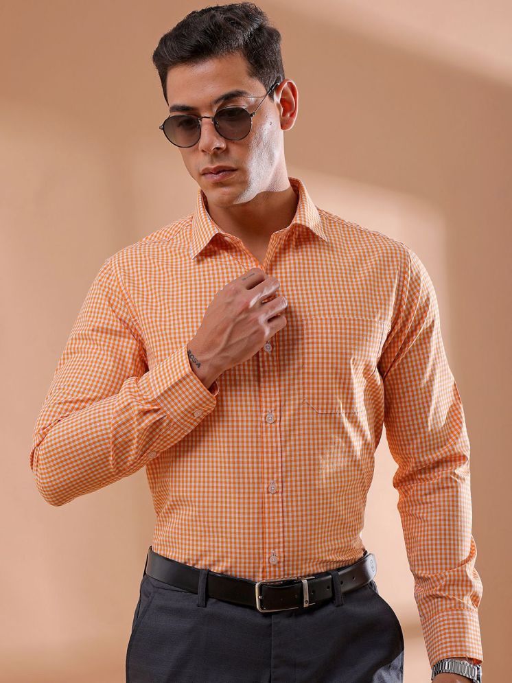     			The Indian Garage Co. Poly Cotton Slim Fit Full Sleeves Men's Formal Shirt - Orange ( Pack of 1 )