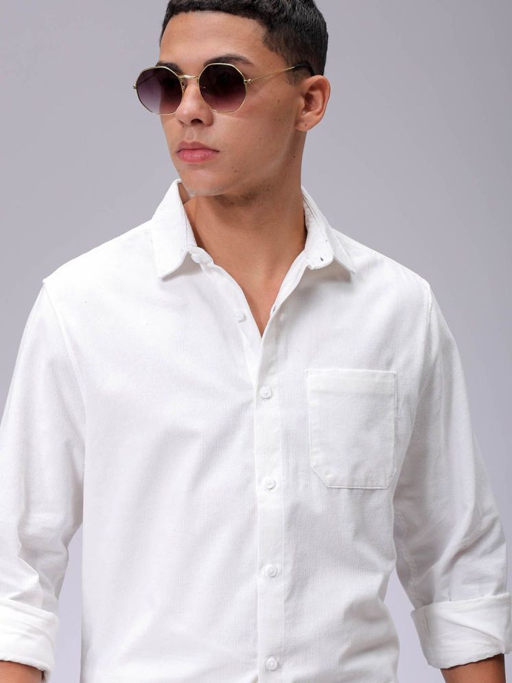     			The Indian Garage Co. Polyester Regular Fit Solids Full Sleeves Men's Casual Shirt - White ( Pack of 1 )