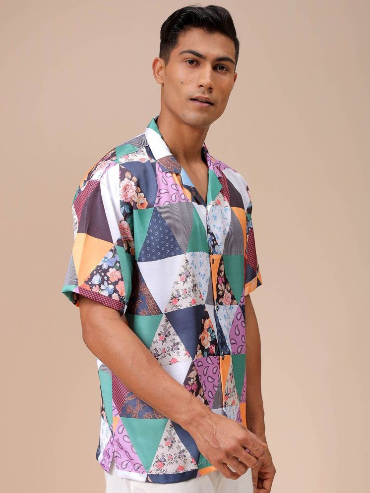     			The Indian Garage Co. Polyester Relaxed Fit Printed Half Sleeves Men's Casual Shirt - Multicolor ( Pack of 1 )