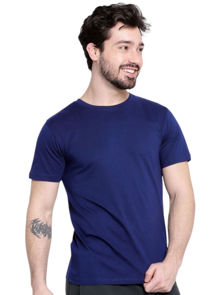     			WHEY FIT Navy Blue Polyester Slim Fit Men's Sports T-Shirt ( Pack of 1 )