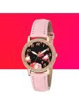 DECLASSE Pink Leather Analog Womens Watch