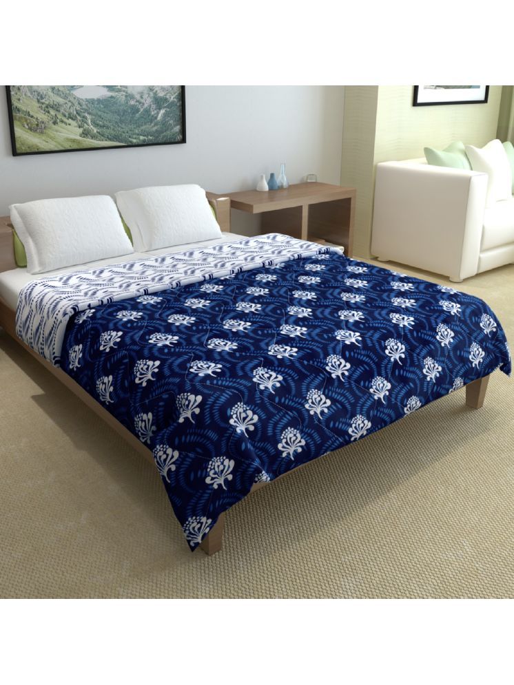     			DIVINE CASA Microfiber Geometric Double Size Comforter ( 254 x 230 cm ) - Blue ( Pack of 1 )