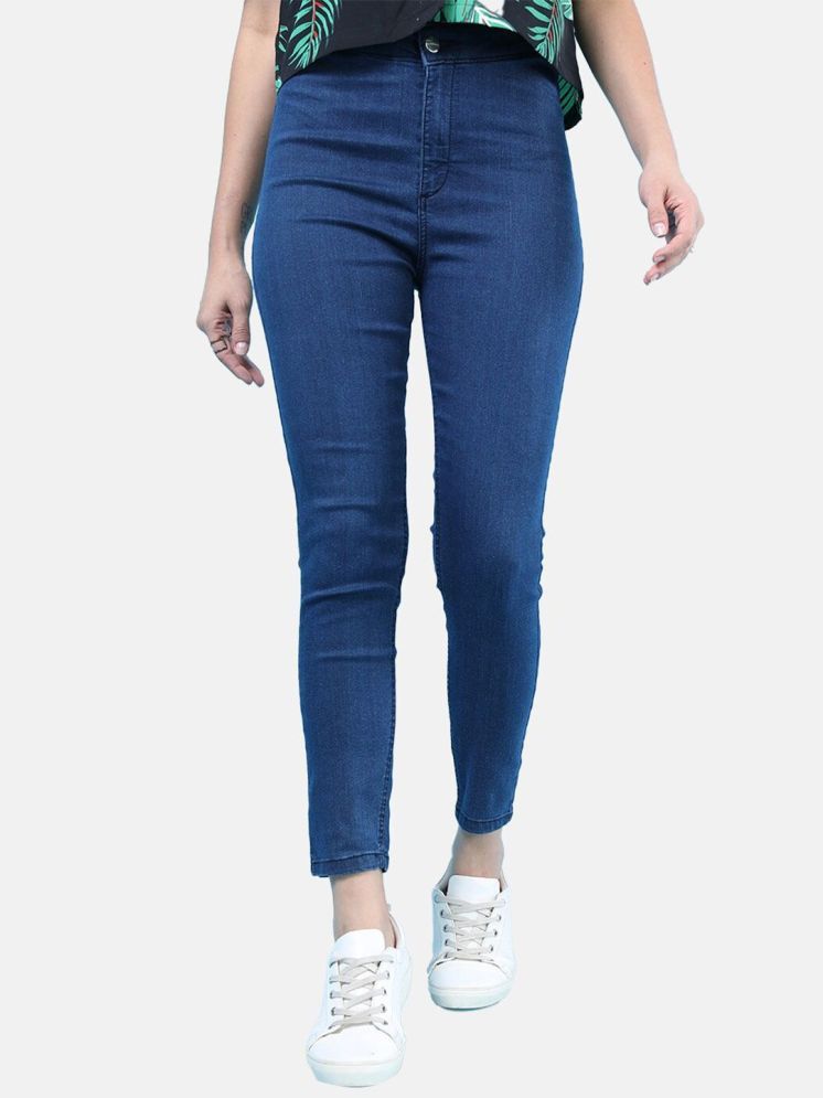     			Freehand - Cotton Blend Skinny Fit Blue Women's Jeggings ( Pack of 1 )