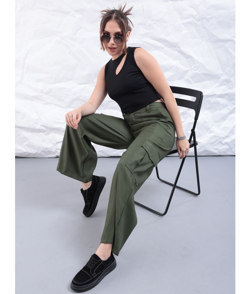     			Freehand Pack of 1 Elastane Flared Women's Cargo Pants ( Green )