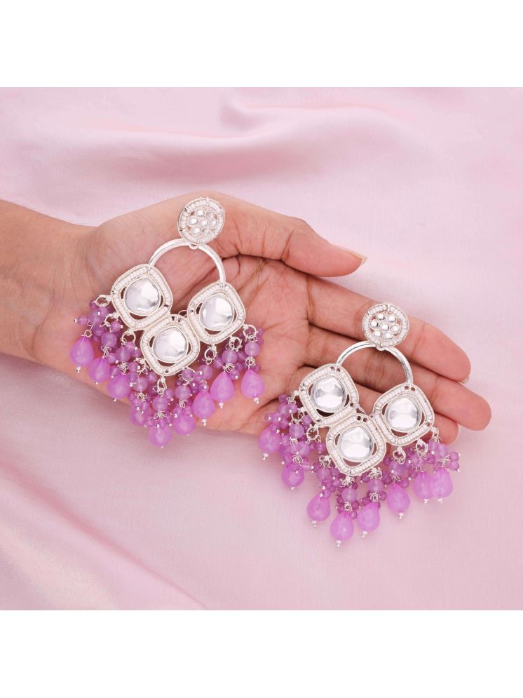     			Lyriss Lavender Jhumki Earrings ( Pack of 1 )