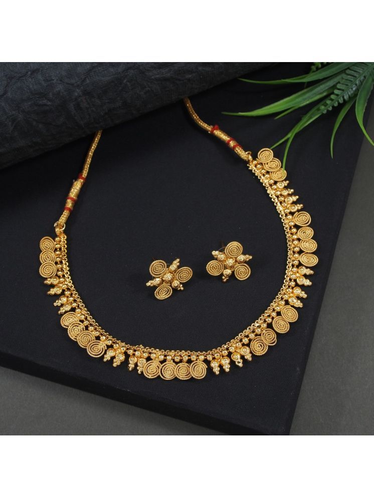     			Padmavati Bangles Golden Alloy Necklace Set ( Pack of 1 )