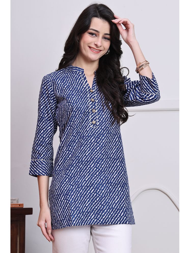     			Rajnandini Blue Cotton Women's Tunic ( Pack of 1 )