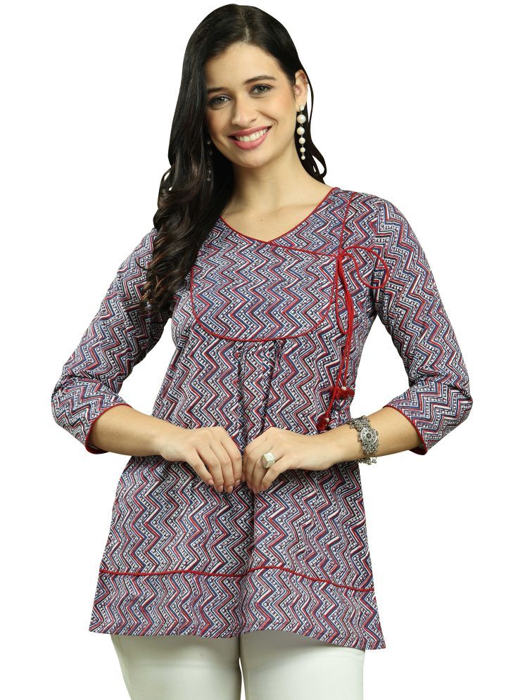     			Rajnandini Blue Cotton Women's Tunic ( Pack of 1 )