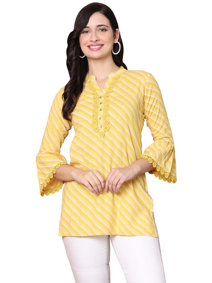     			Rajnandini Yellow Cotton Women's Tunic ( Pack of 1 )