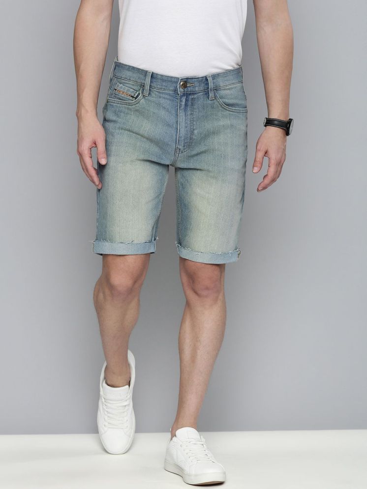     			The Indian Garage Co. Blue Cotton Blend Men's Denim Shorts ( Pack of 1 )