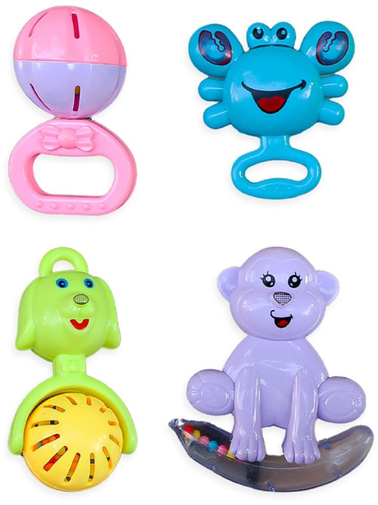     			Toybharat Rattle Set for Little Babies|Travel Toys |Birthday Gift |Pack of 4 Pcs Rattle