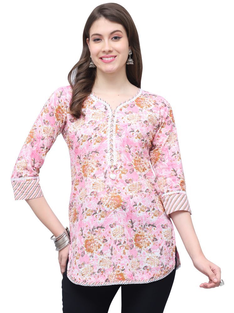     			wonder weave Pink Cotton Women's Tunic ( Pack of 1 )