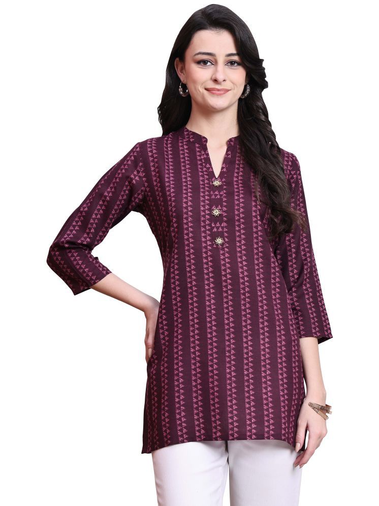     			wonder weave Wine Cotton Women's Tunic ( Pack of 1 )