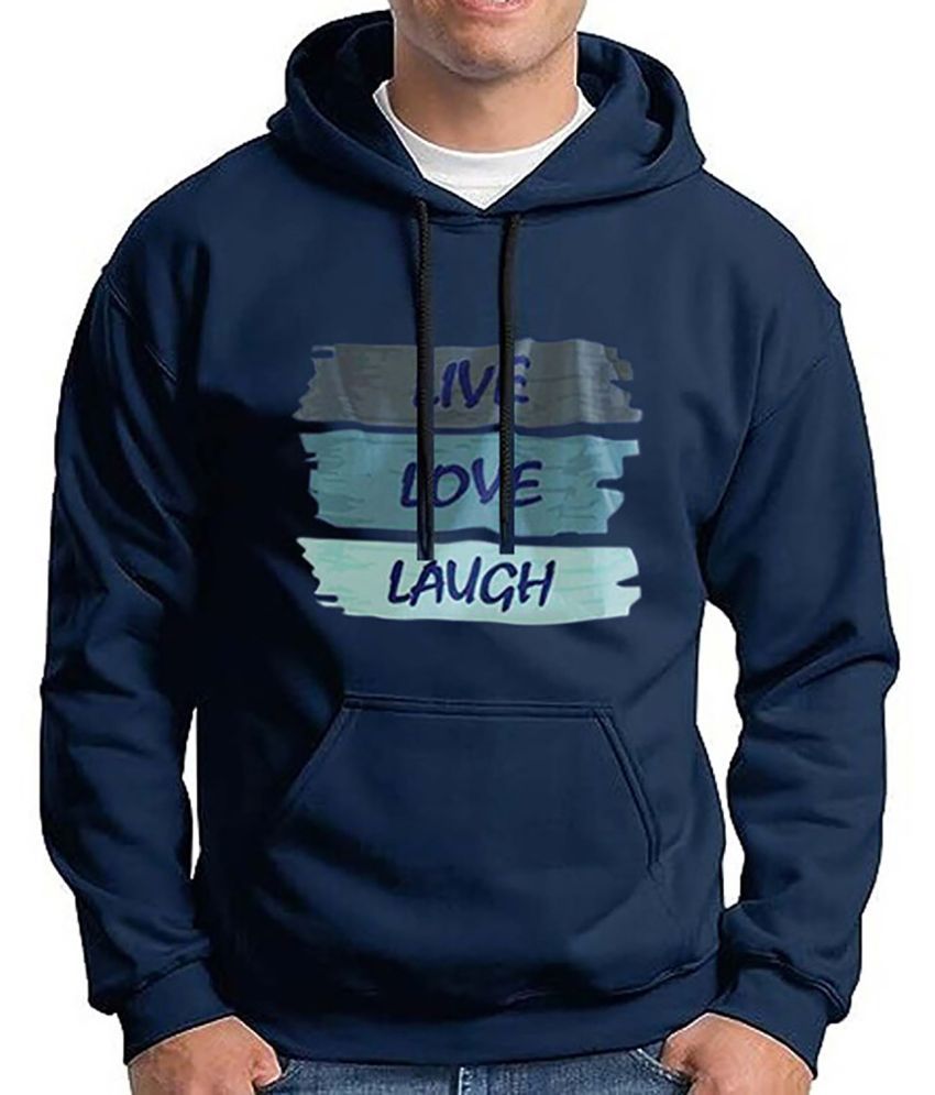     			code yellow Fleece Hooded Men's Sweatshirt - Blue ( Pack of 1 )