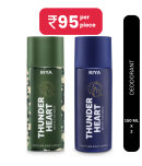 Riya Thunder Heart Green & Blue Deodorant Spray & Perfume For Men 300 ( Pack of 2 )