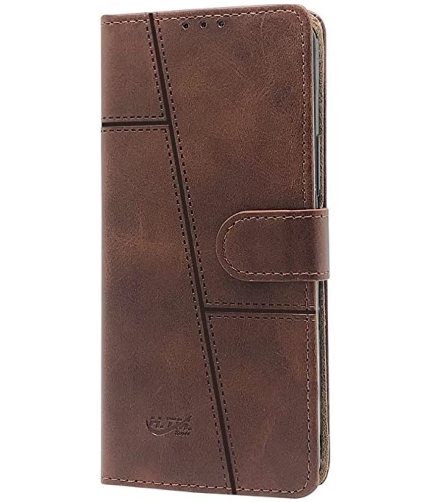     			Doyen Creations Brown Flip Cover Artificial Leather Compatible For Xiaomi Redmi note 10 Pro ( Pack of 1 )