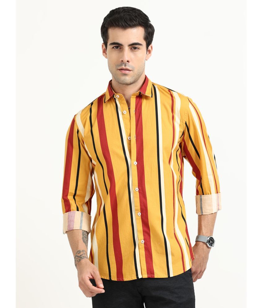     			HETIERS 100% Cotton Slim Fit Striped Full Sleeves Men's Casual Shirt - Multicolor ( Pack of 1 )