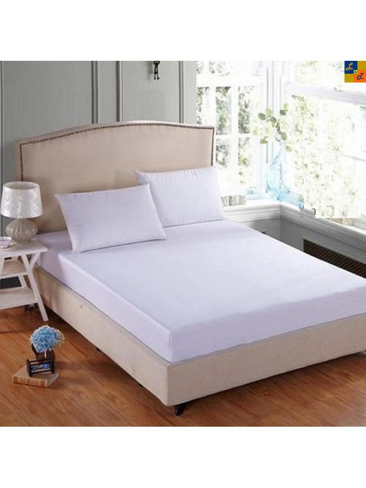     			Loom & Tiles Glace Cotton 1 Double King Bedsheet with 2 Pillow Covers ( White )