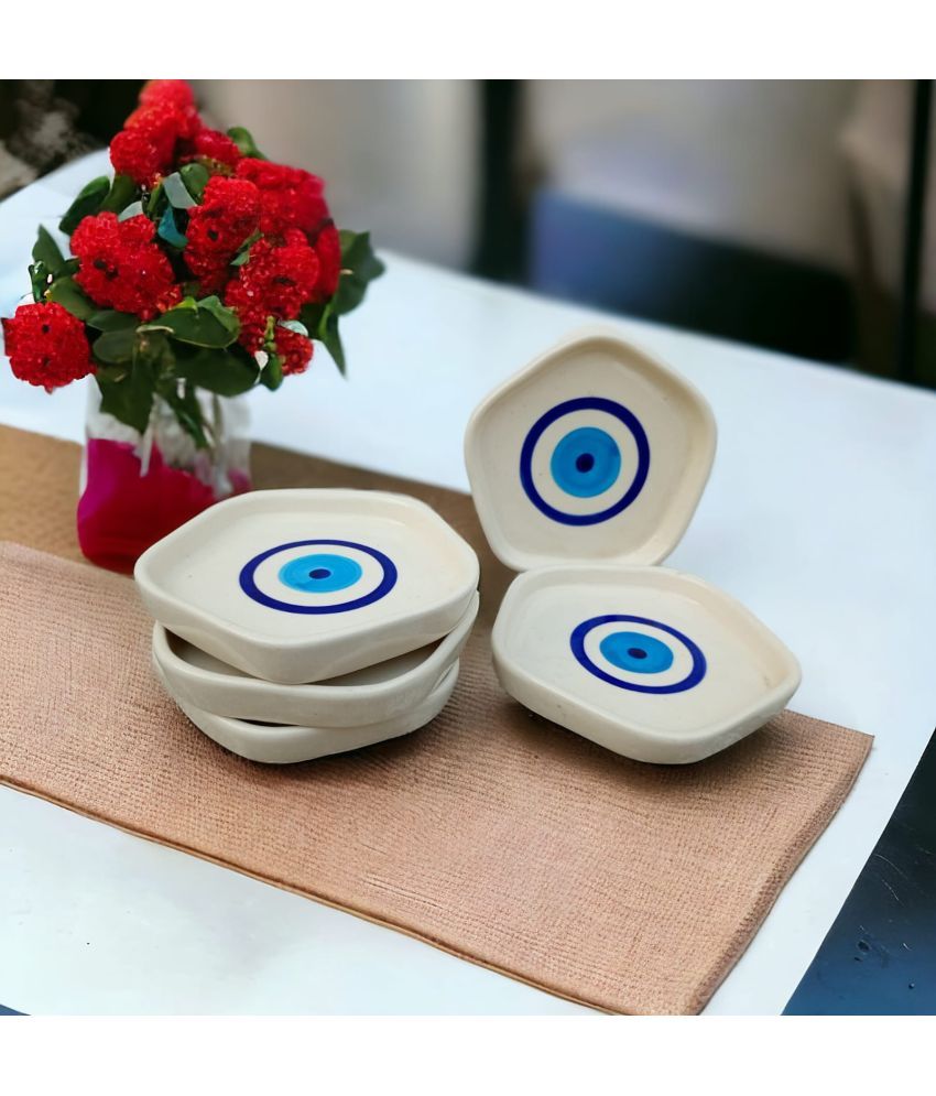     			Malaiakh 5 Pcs Ceramic White Quarter Plate