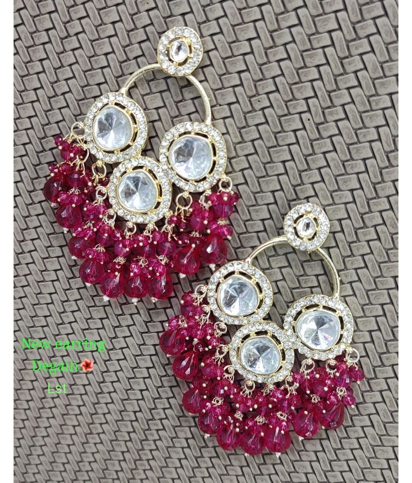     			Padmavati Bangles Pink Chandelier Earrings ( Pack of 1 )