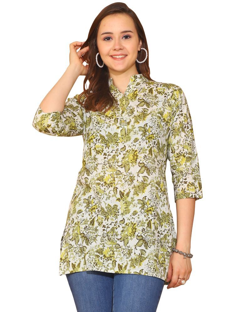     			Rajnandini Pack of 1 Cotton Printed Straight Women's Kurti - ( White )