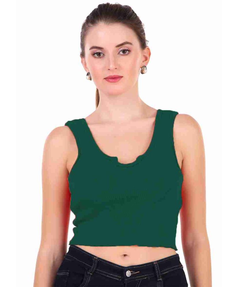     			S Stair Green Cotton Blend Women's Crop Top ( Pack of 1 )