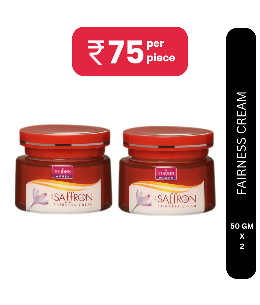     			VI-JOHN Saffron Advance Skin Fairness & Brightening Enriched With Vitamin E 50g - Pack of 2