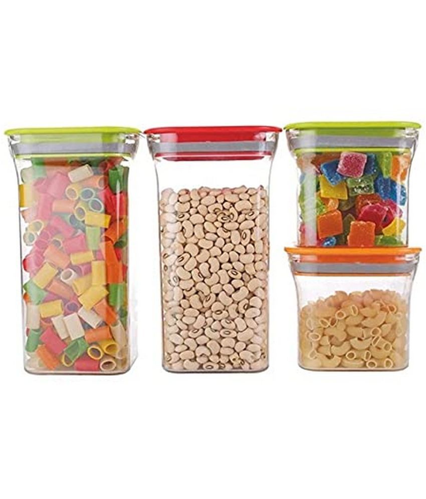     			Sushil Kit Kat Container Plastic Assorted Utility Container ( Set of 4 )