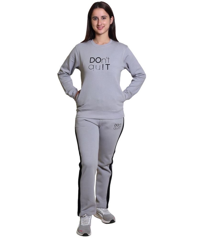     			UGF Grey Fleece Printed Tracksuit - Pack of 1