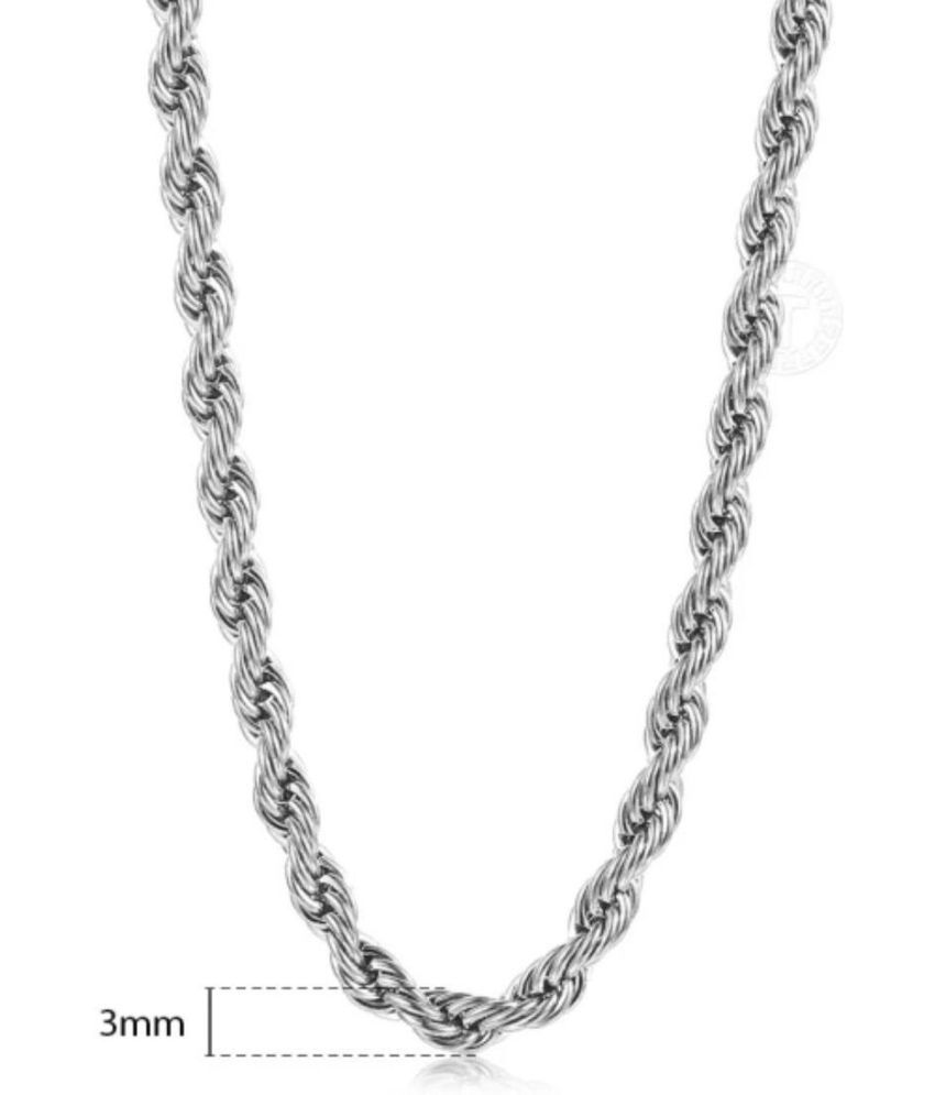     			db enbloc Rhodium Plated Chain ( Set of 1 )