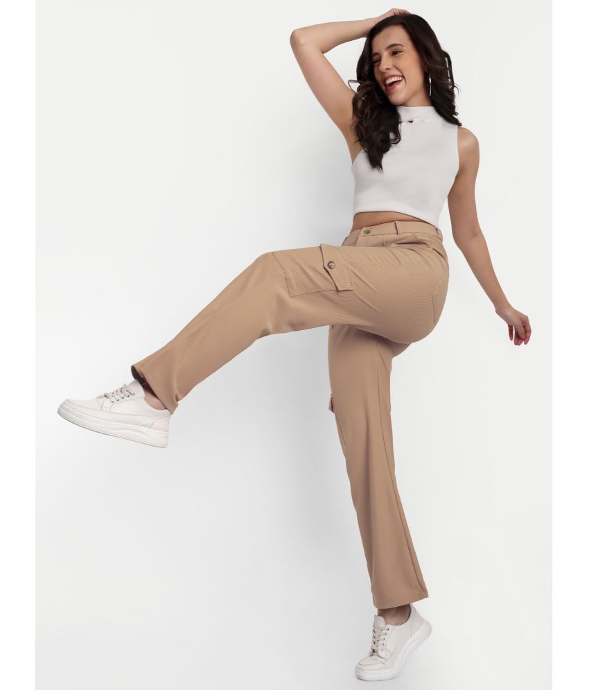     			Broadstar Pack of 1 Corduroy Straight Women's Cargo Pants ( Beige )