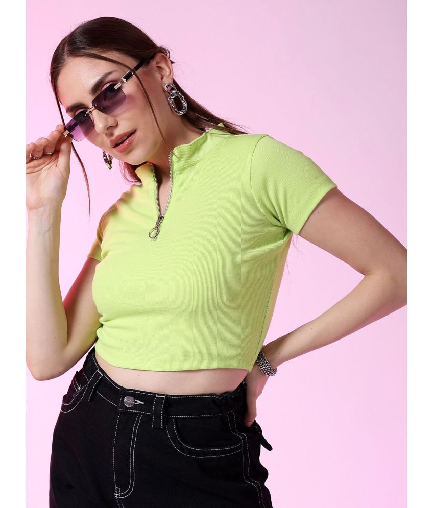     			Freehand Green Polyester Women's Crop Top ( Pack of 1 )